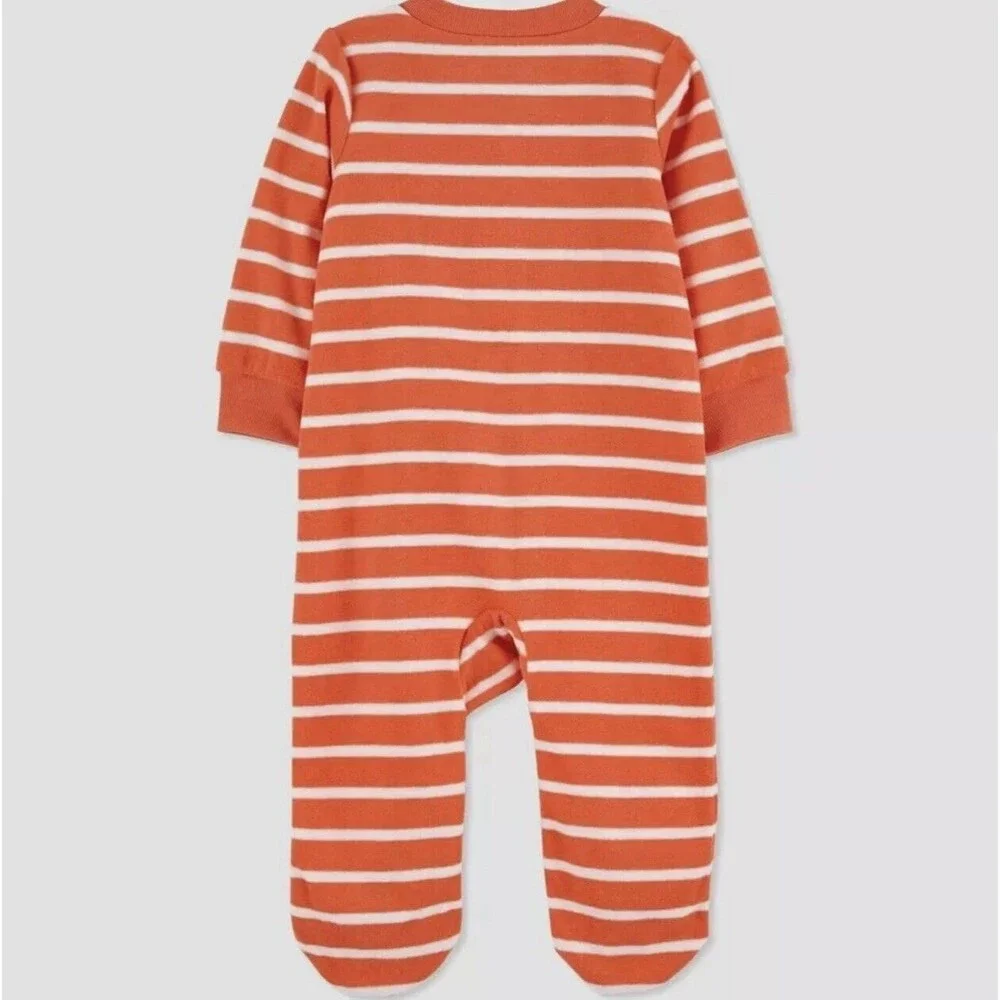 Carters Infant Orange Striped Halloween Sleeper Pumpkin Sleep & Play Size 6m